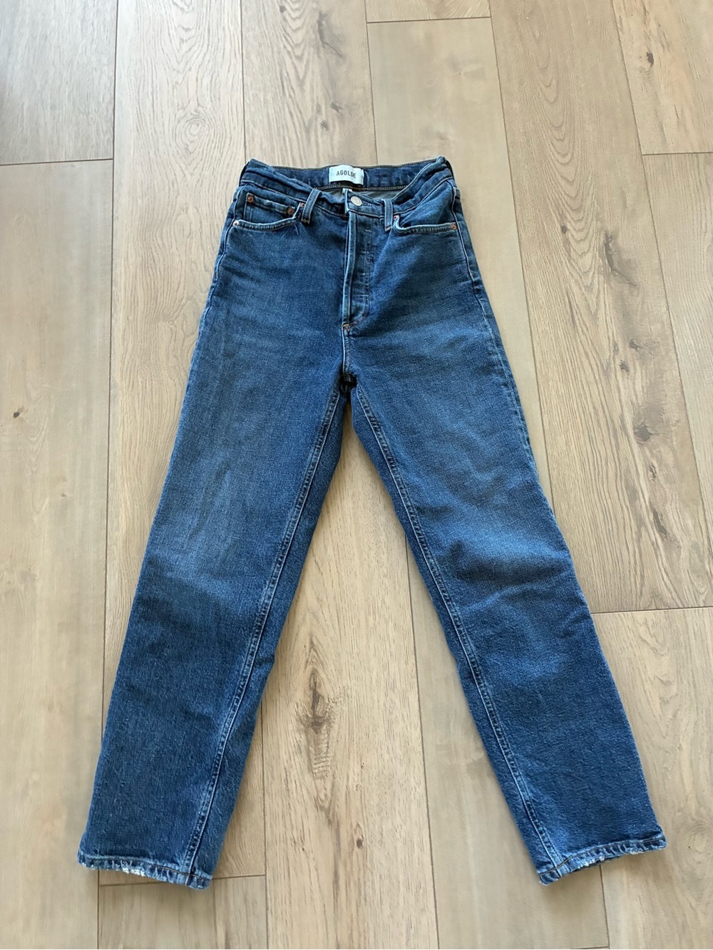 Agolde 90’s PINCH  High-Rise Straight Jeans in Dark Blue Wash